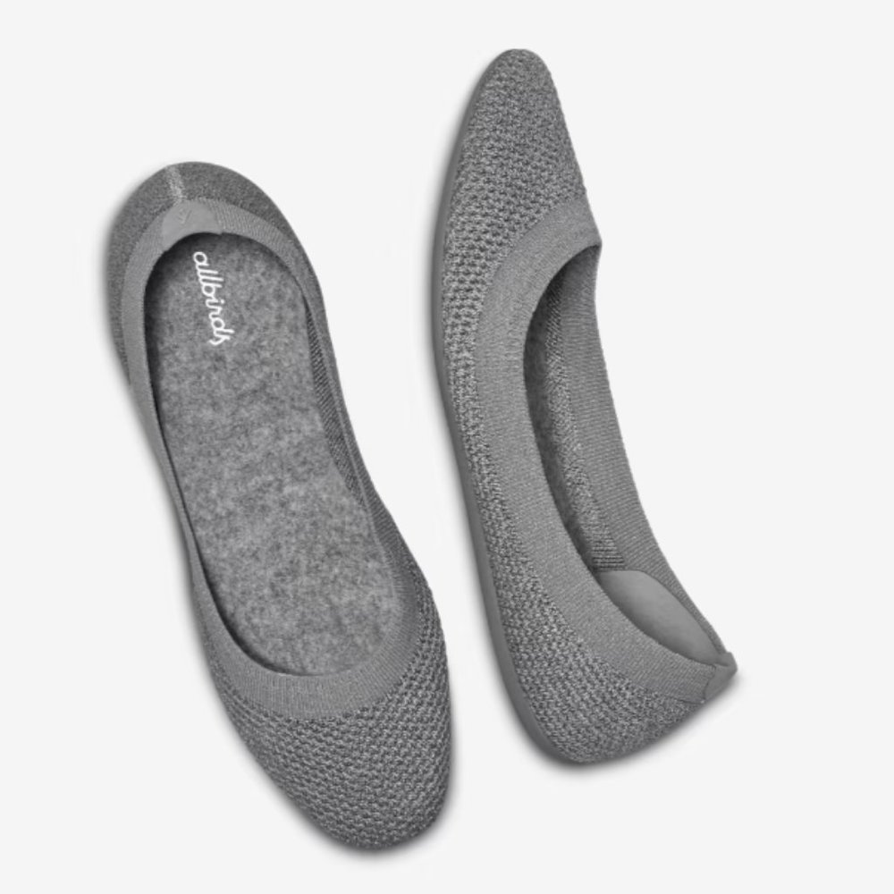 Allbirds Tree Breezers Women's Size 7.5 Gray Ballet Flats Shoes Grey